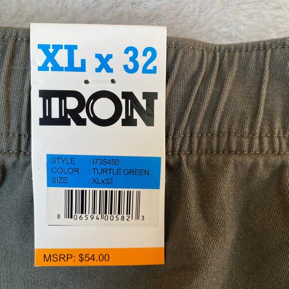Iron Co. Cargo Pants Men XL Green Gorpcore Pull On Drawstring Leg Stretch NWT - Picture 5 of 12